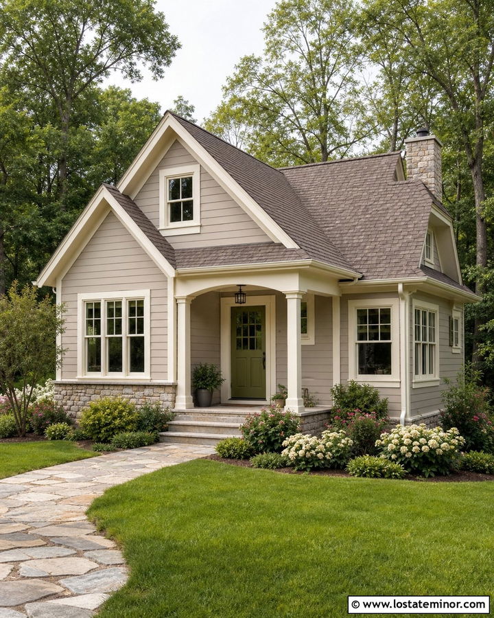 Light Taupe House With Cream Trim - 30 Taupe House Design With Trim Ideas