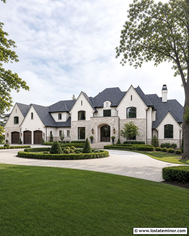 Luxury Stone House With Grand Gables - 30 Stone House Design With Gables Ideas
