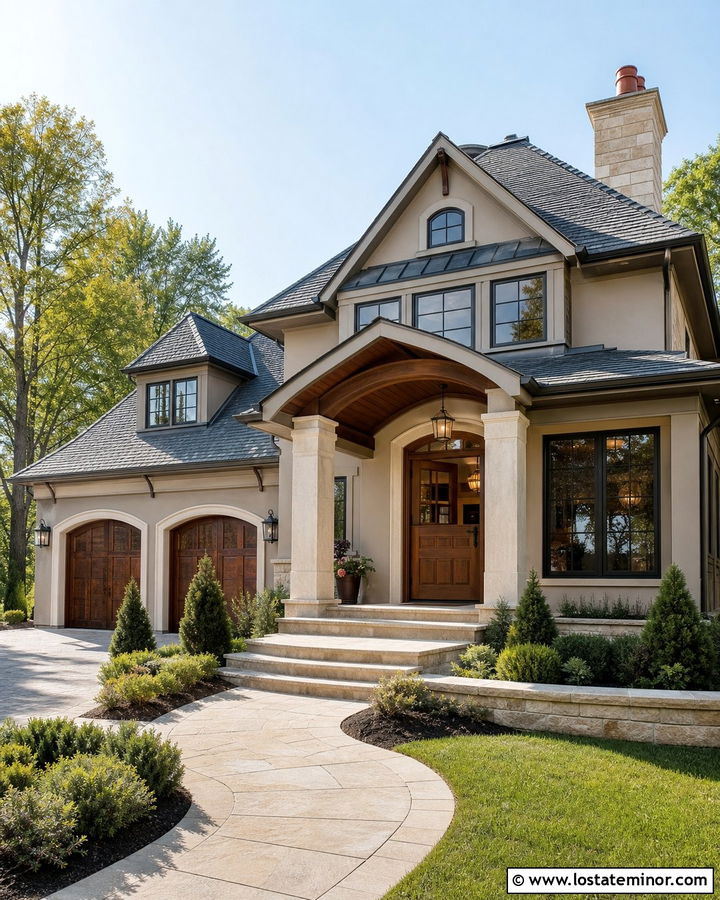 Luxury Taupe House With Walnut Dutch Door - 30 Taupe House Design With Dutch Door Ideas