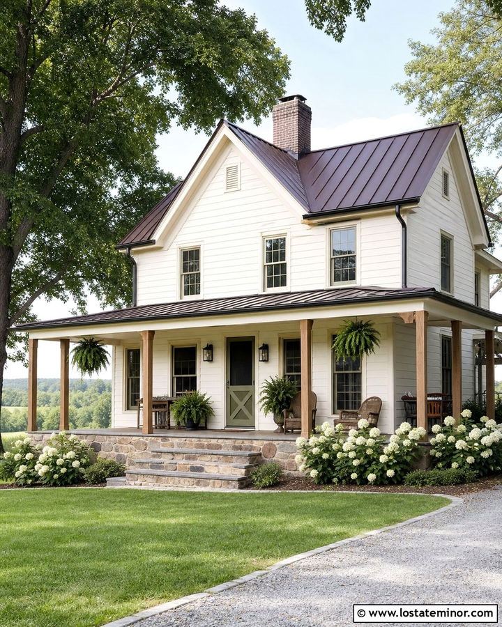 Mascarpone Farmhouse With Green Wood Screen Door - 30 Warm White House Design With Screen Door Ideas