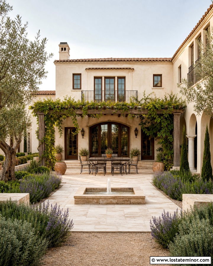 Mediterranean Stone House With Courtyard - 30 Stone House Design With Backyard Ideas