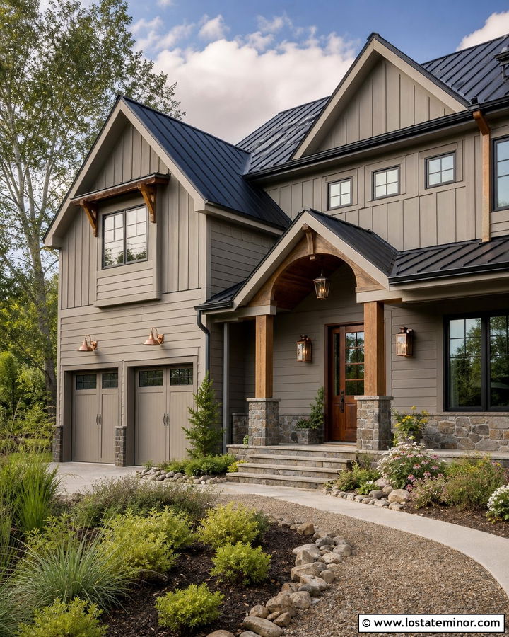 Mega Greige House With Copper Lights - 30 Greige House Design With Light Fixtures Ideas