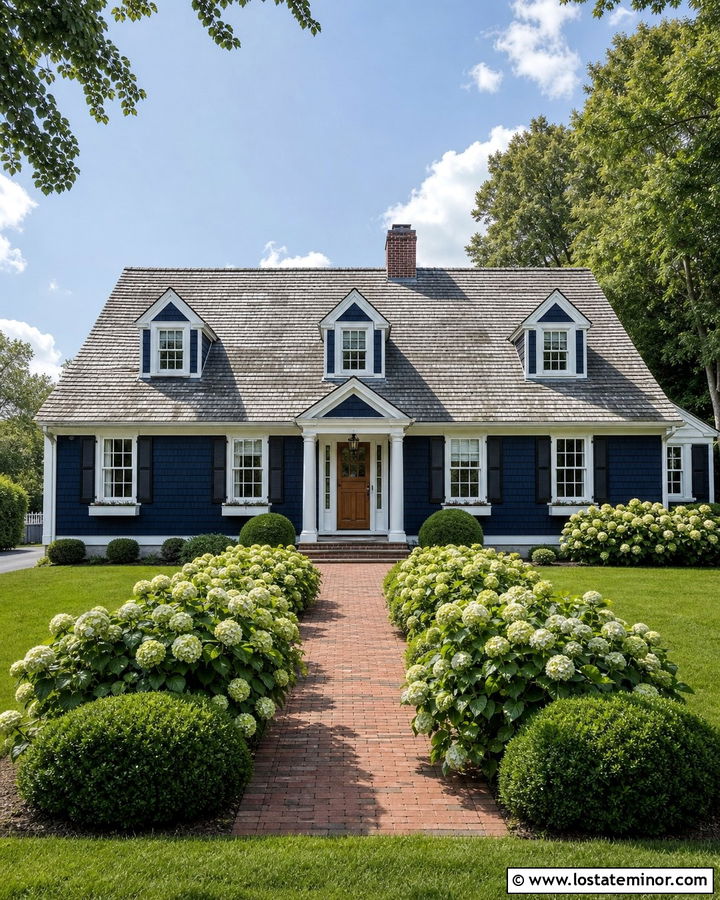 Midnight Blue Cedar Shake Cape Cod House - 30 Midnight Blue House Design With Cedar Shake Ideas