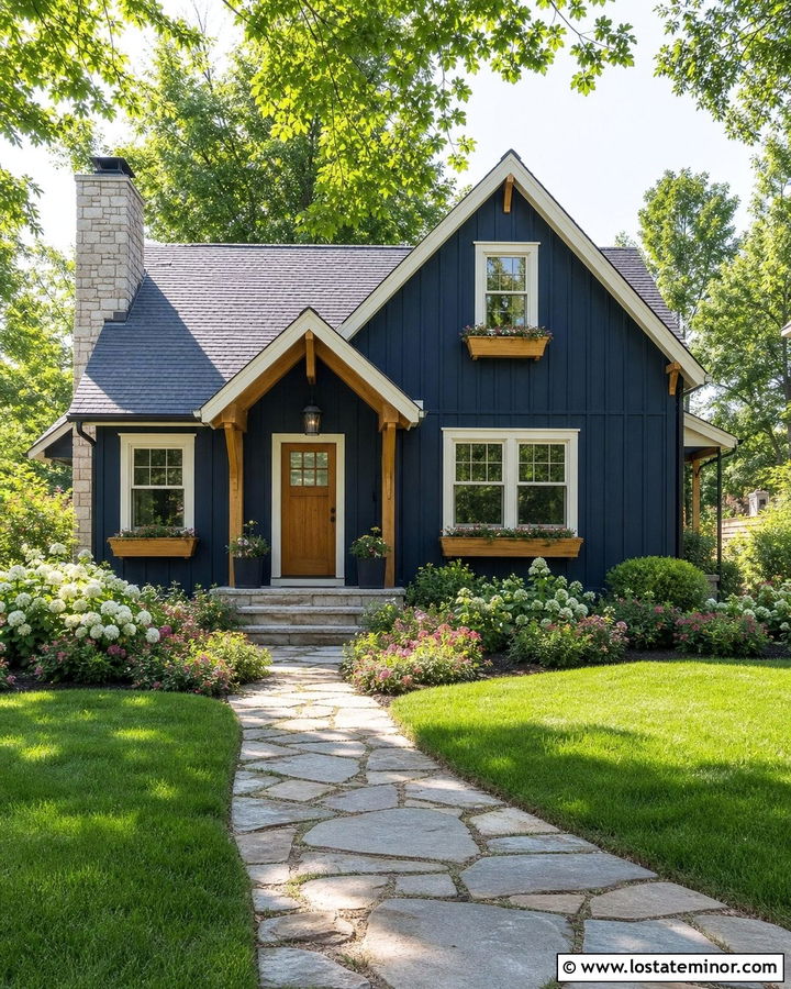 Midnight Blue Cottage Board and Batten - 30 Midnight Blue House Design With Board and Batten Ideas