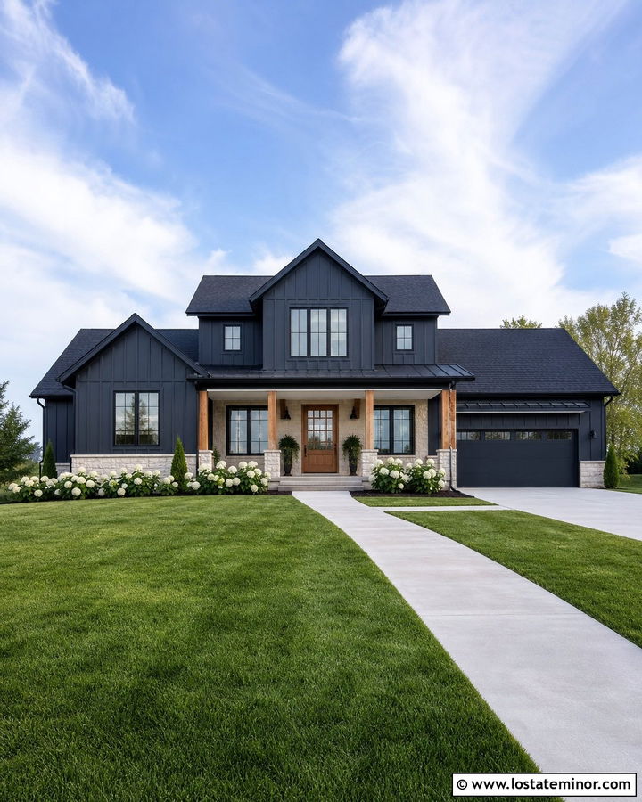 Midnight Blue House With Black Roof - 30 Midnight Blue House Design With Roof Ideas