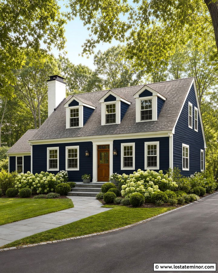 Midnight Blue House With Bluestone Walkway - 30 Midnight Blue House Design With Walkway Ideas