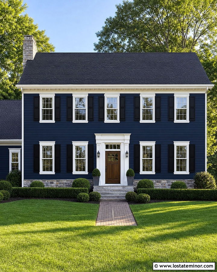 Midnight Blue House With Charcoal Roof - 30 Midnight Blue House Design With Roof Ideas