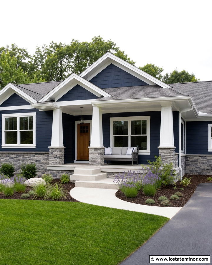 Midnight Blue House With Gray Daybed - 30 Midnight Blue House Design With Daybed Ideas