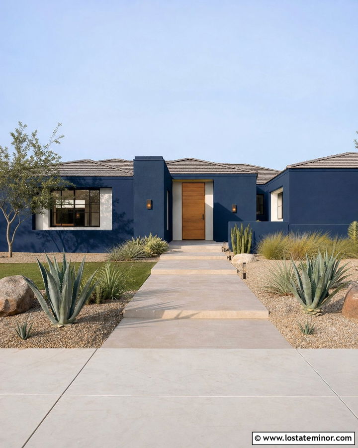 Midnight Blue House With Gray Tile Roof - 30 Midnight Blue House Design With Roof Ideas
