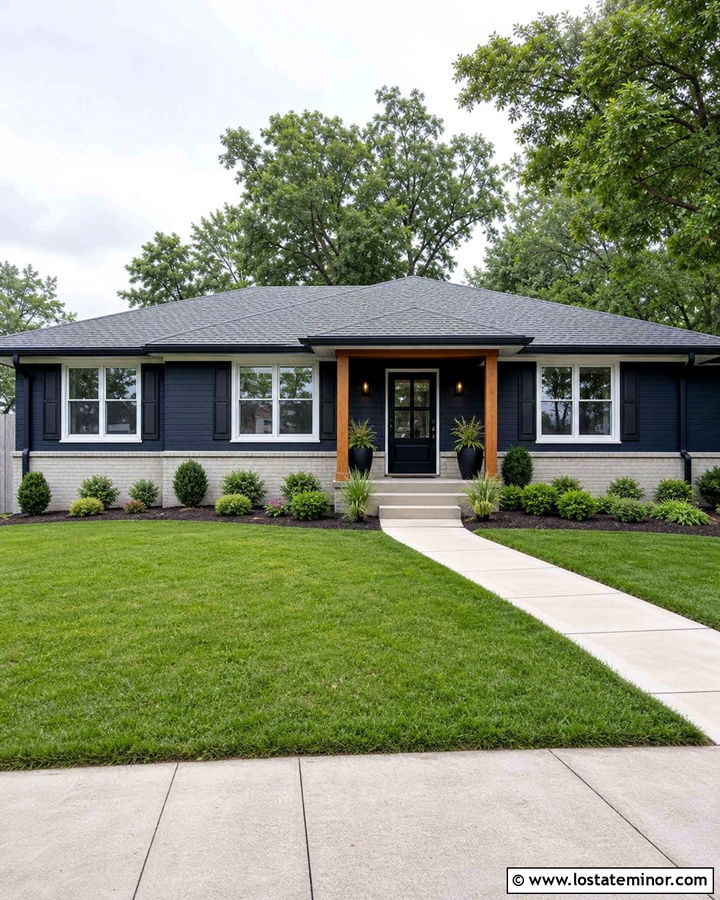 Midnight Blue House With Hip Roof - 30 Midnight Blue House Design With Roof Ideas