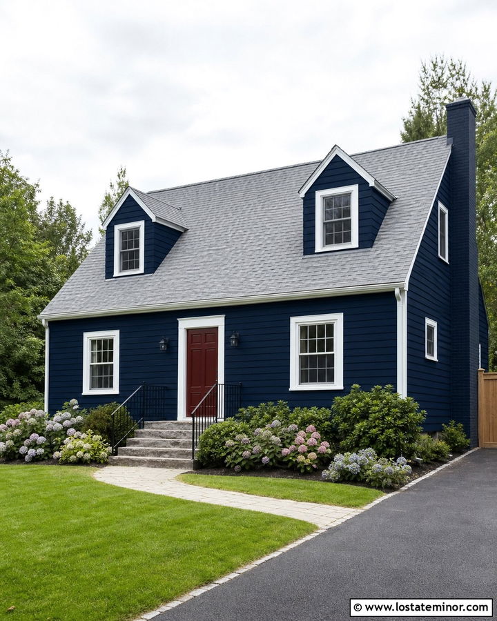 Midnight Blue House With Light Gray Roof - 30 Midnight Blue House Design With Roof Ideas