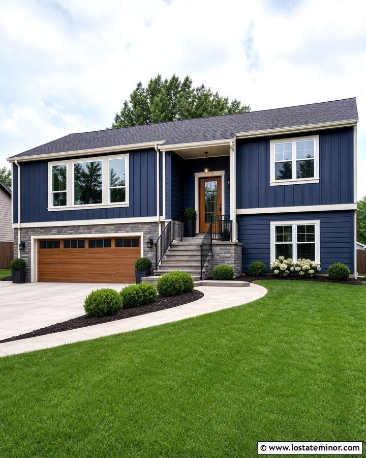 Midnight Blue House With Pewter Gray Roof - 30 Midnight Blue House Design With Roof Ideas