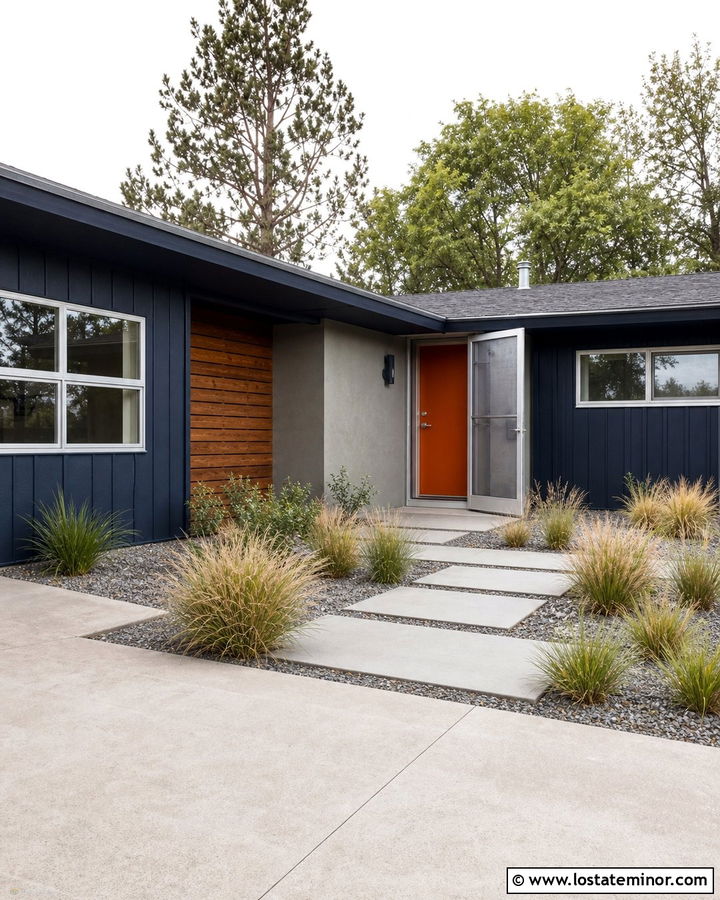 Midnight Blue House With Silver Storm Door - 30 Midnight Blue House Design With Storm Door Ideas