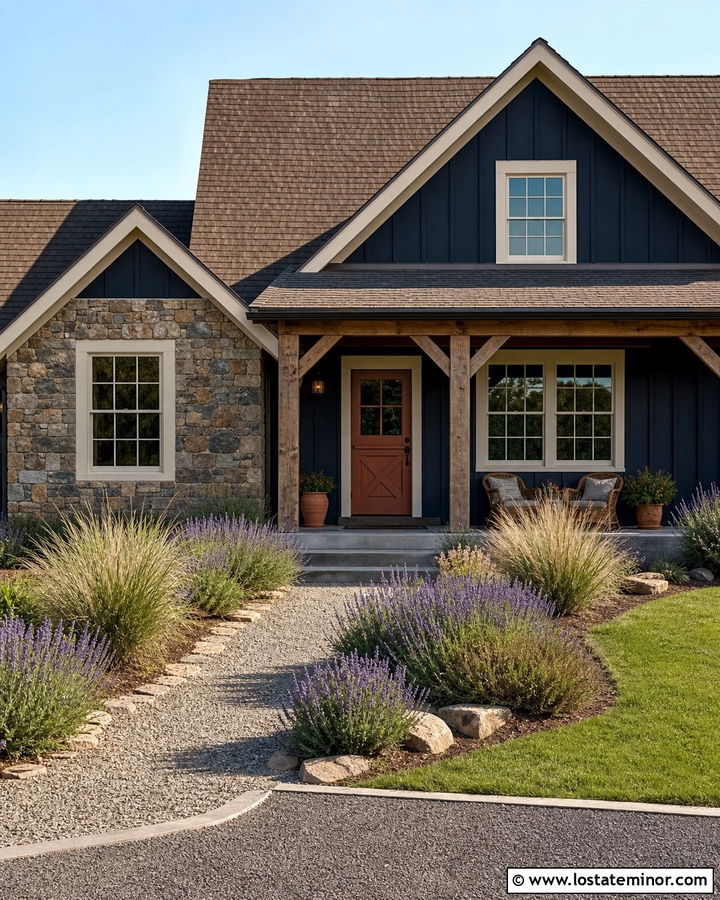 Midnight Blue House With Stone And Terracotta Dutch Door - 30 Midnight Blue House Design With Dutch Door Ideas
