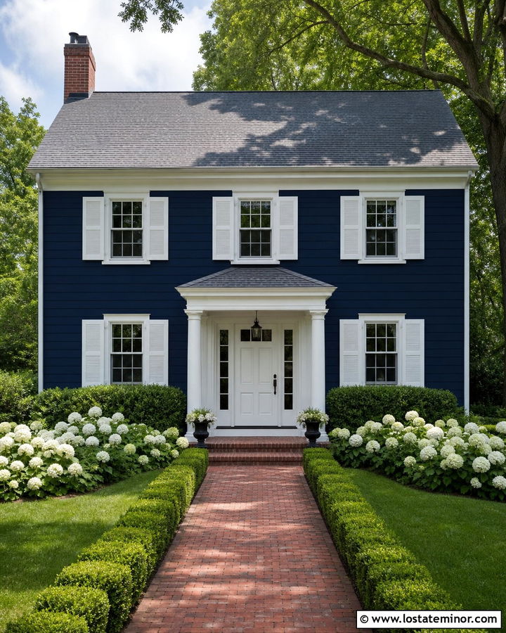 Midnight Blue House With White Front Door - 30 Midnight Blue House Design With Front Door Ideas