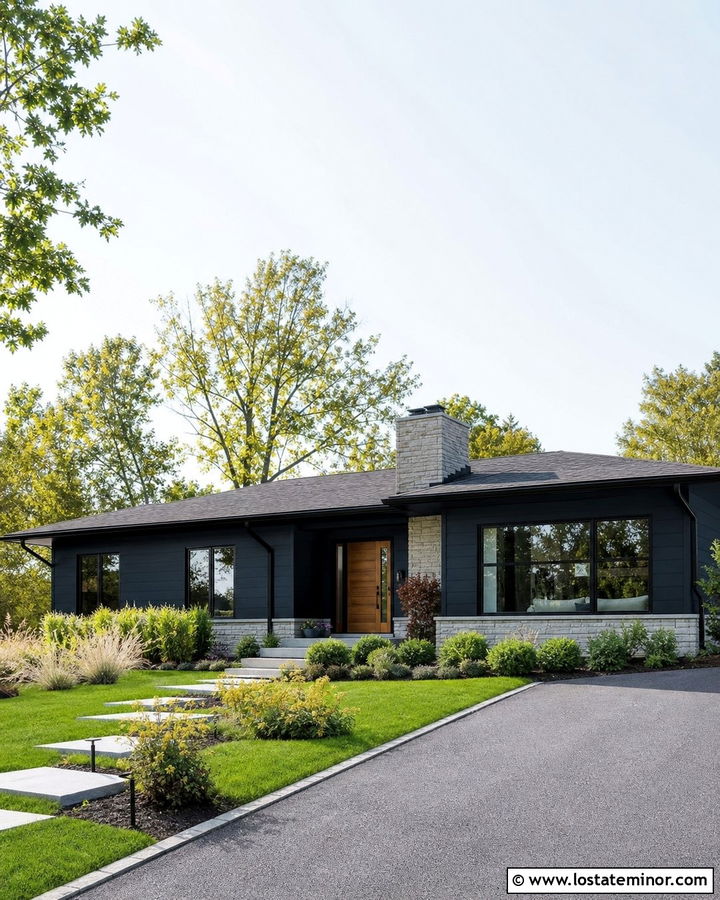 Midnight Blue House Without Shutters - 30 Midnight Blue House Design With Accents Ideas