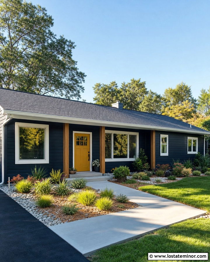 Midnight Blue Ranch With Mustard Dutch Door - 30 Midnight Blue House Design With Dutch Door Ideas