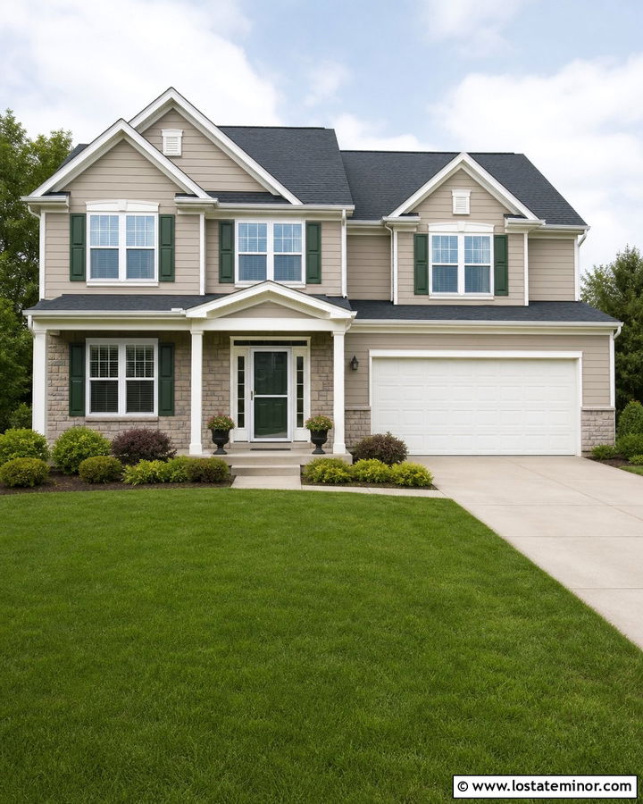 Mindful Gray House With White Storm Door - 30 Greige House Design With Storm Door Ideas