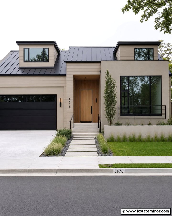 Modern Beige House With Flat Shed Dormers - 30 Beige House Design With Dormers Ideas