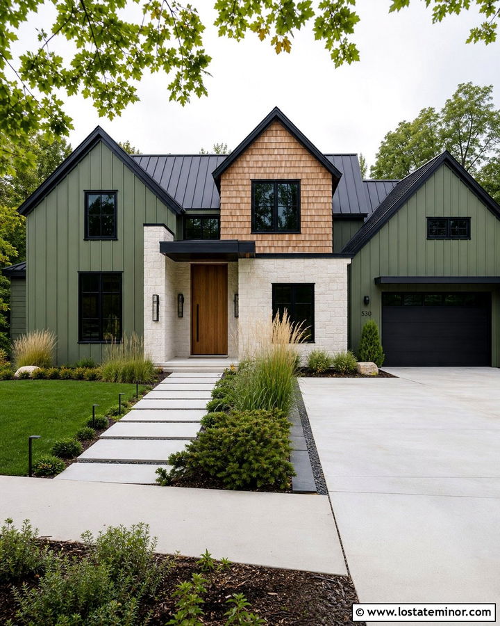 Modern Moss Green House With Cedar Shake - 30 Moss Green House Design With Cedar Shake Ideas