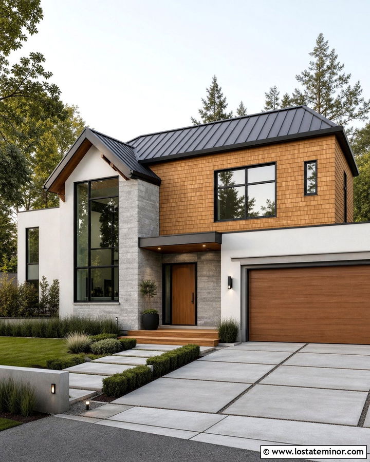 Modern Stone House With Cedar Shake Accents - 30 Stone House Design With Cedar Shake Ideas