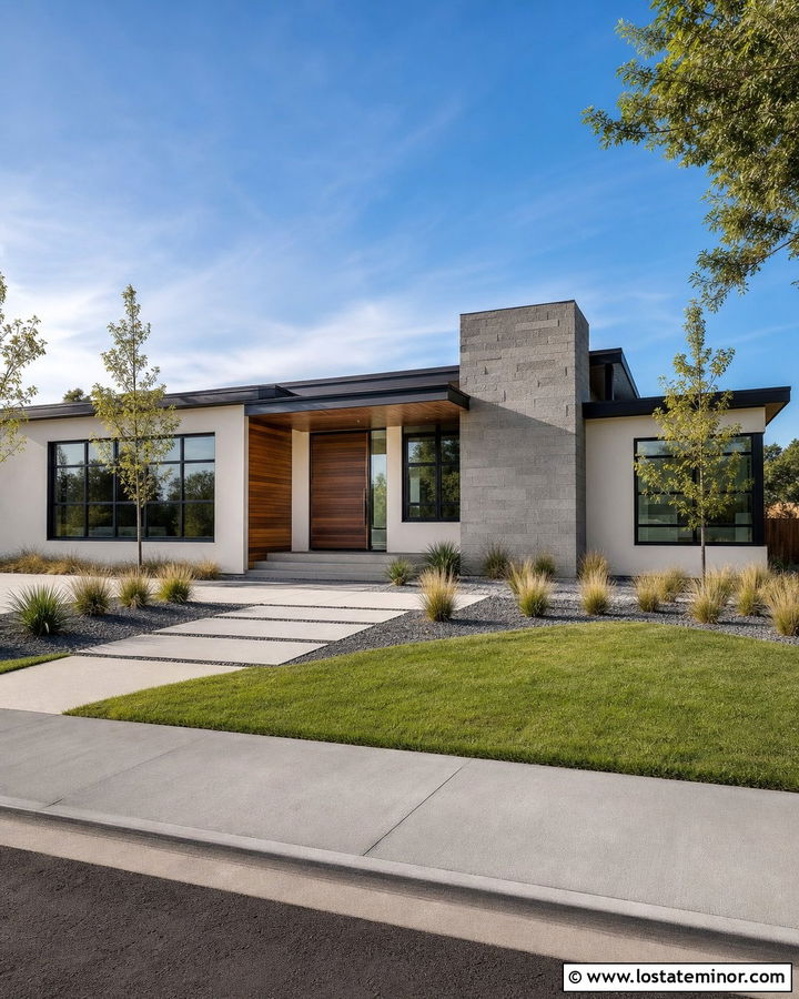 Modern Stone House With Rectangular Chimney - 30 Stone House Design With Chimney Ideas