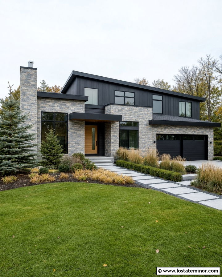 Modern Stone House With Shed Dormers - 30 Stone House Design With Dormers Ideas