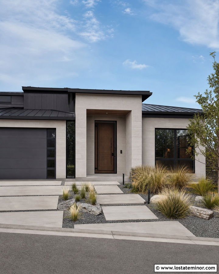 Modern Stone House With Steel Screen Door - 30 Stone House Design With Screen Door Ideas