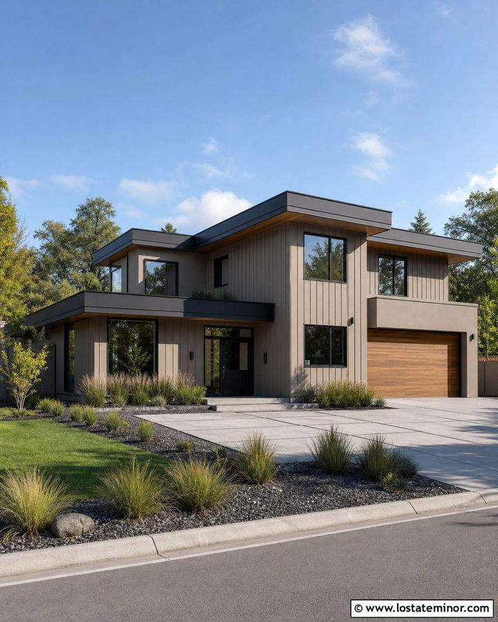 Modern Taupe House With Glass Dutch Door - 30 Taupe House Design With Dutch Door Ideas