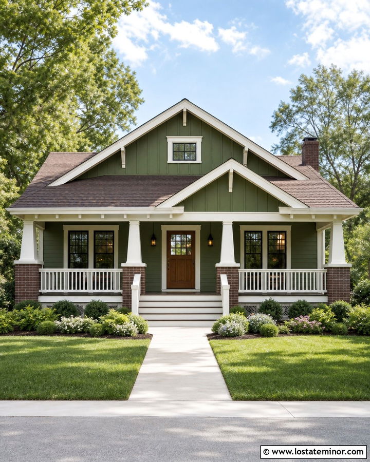 Moss Green Board and Batten Bungalow - 30 Moss Green House Design With Board and Batten Ideas