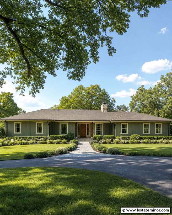 Moss Green Board and Batten Ranch House - 30 Moss Green House Design With Board and Batten Ideas