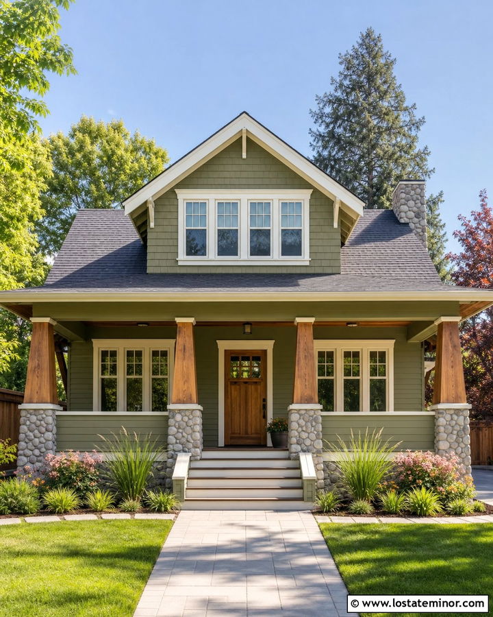 Moss Green Bungalow With Large Front Dormer - 30 Moss Green House Design With Dormers Ideas