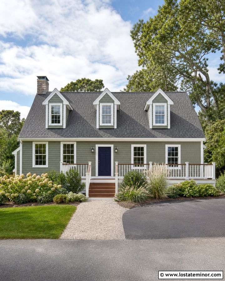 Moss Green Cape Cod House With Deck - 30 Moss Green House Design With Deck Ideas