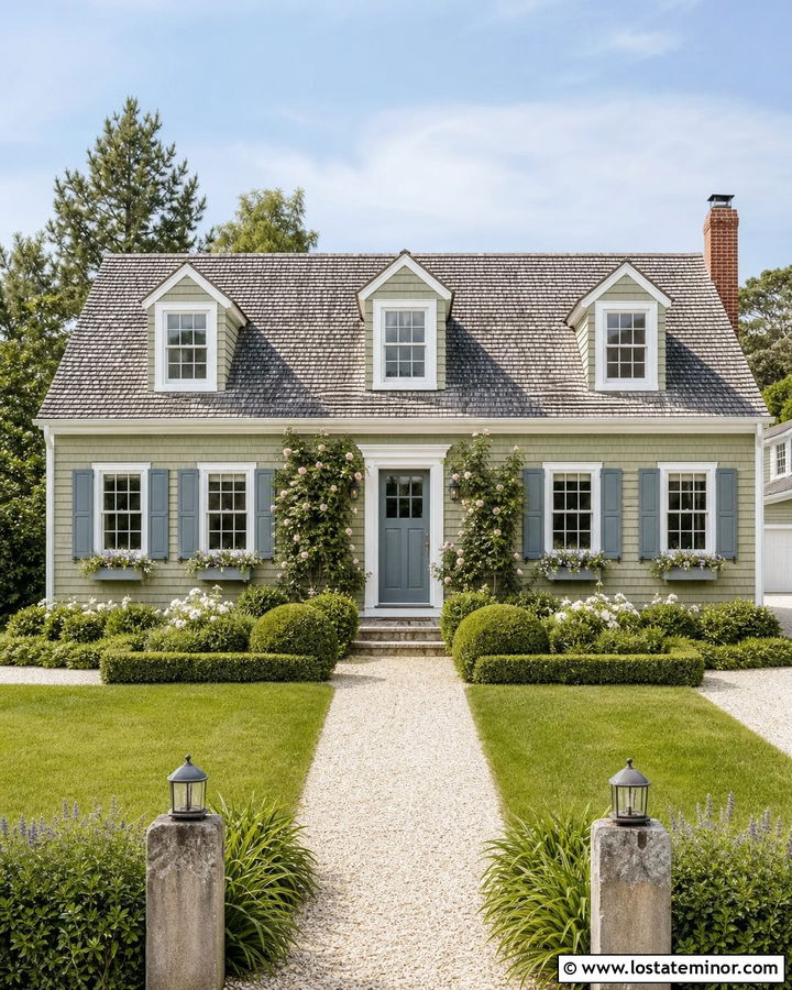 Moss Green Cape Cod With Blue Dutch Door - 30 Moss Green House Design With Dutch Door Ideas