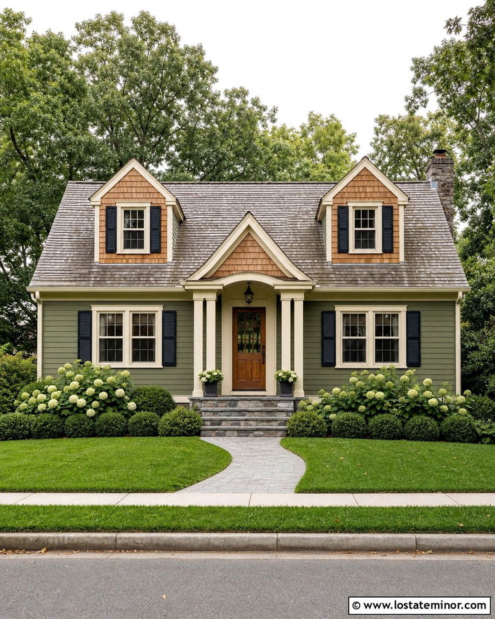 Moss Green Cape Cod With Cedar Shake - 30 Moss Green House Design With Cedar Shake Ideas