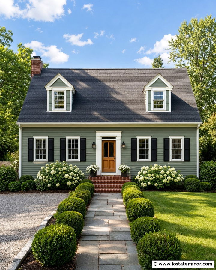 Moss Green Cape Cod With Gable Dormers - 30 Moss Green House Design With Dormers Ideas