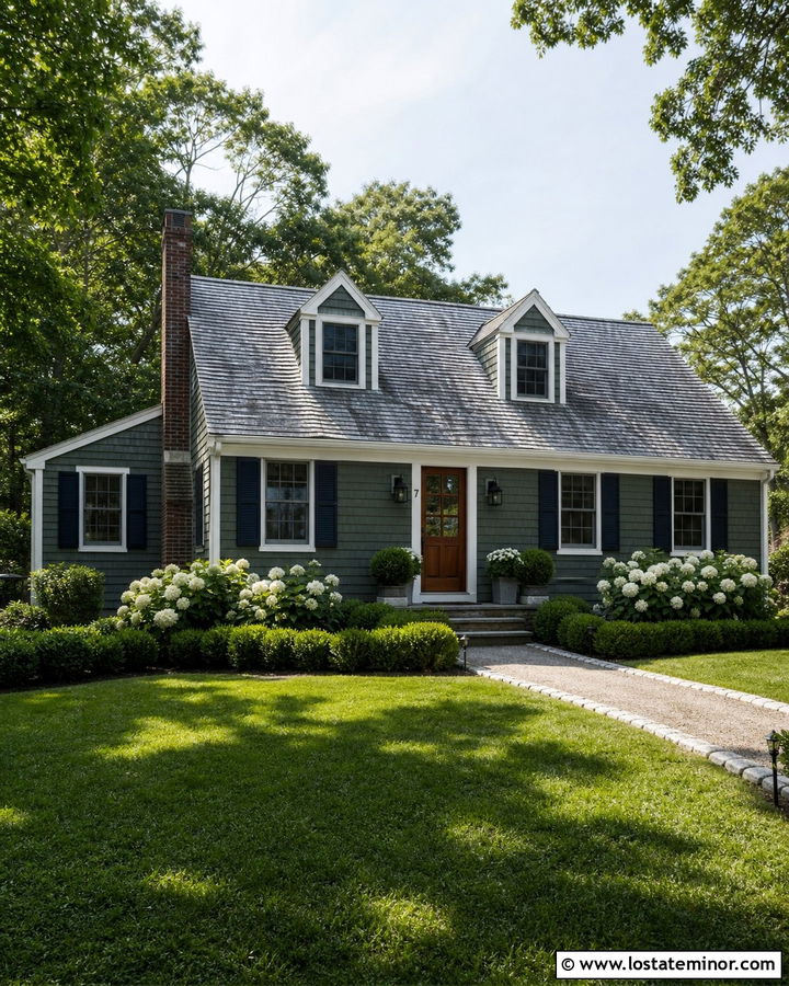 Moss Green Cape Cod With Weathered Shingles - 30 Moss Green House Design With Shingles Ideas