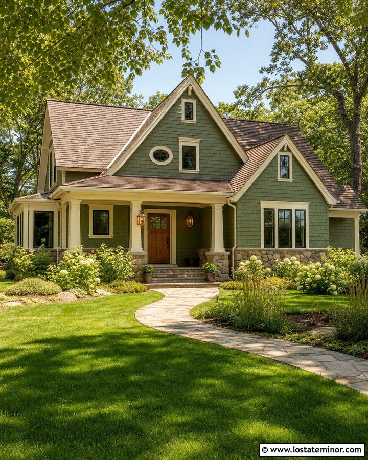 Moss Green Cedar Shingle Cottage - 30 Moss Green House Design With Shingles Ideas