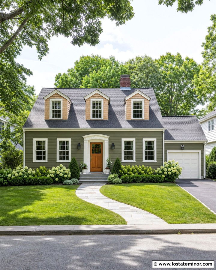 Moss Green Clapboard With Cedar Shake Dormers - 30 Moss Green House Design With Cedar Shake Ideas