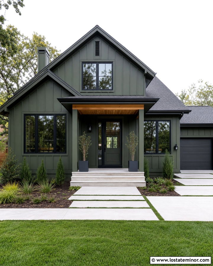 Moss Green Contemporary House With Glass Dutch Door - 30 Moss Green House Design With Dutch Door Ideas