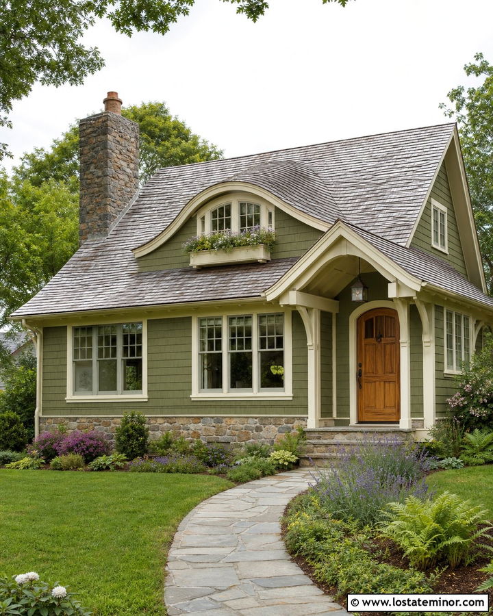 Moss Green Cottage With Eyebrow Dormer - 30 Moss Green House Design With Dormers Ideas