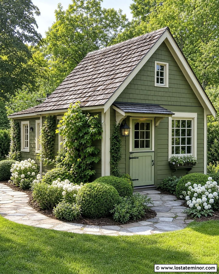 Moss Green Cottage With Light Green Dutch Door - 30 Moss Green House Design With Dutch Door Ideas