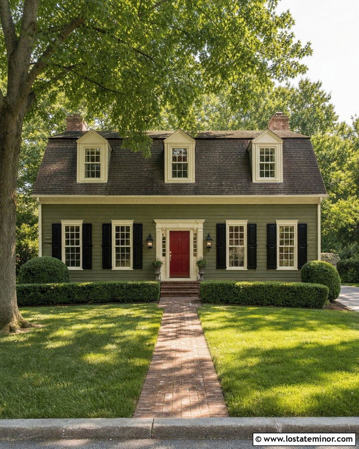Moss Green Dutch Colonial With Gambrel Dormers - 30 Moss Green House Design With Dormers Ideas