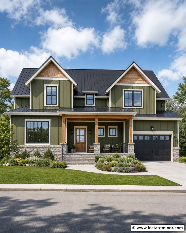 Moss Green Farmhouse With Cedar Shake - 30 Moss Green House Design With Cedar Shake Ideas