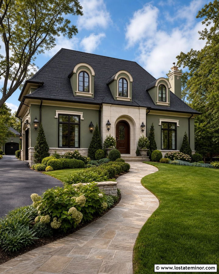 Moss Green House With Arched Dormers - 30 Moss Green House Design With Dormers Ideas