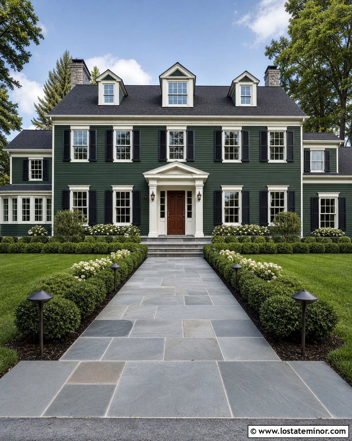 Moss Green House With Bluestone Walkway - 30 Moss Green House Design With Walkway Ideas