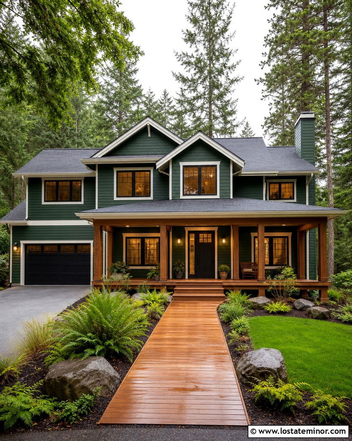 Moss Green House With Boardwalk Walkway - 30 Moss Green House Design With Walkway Ideas
