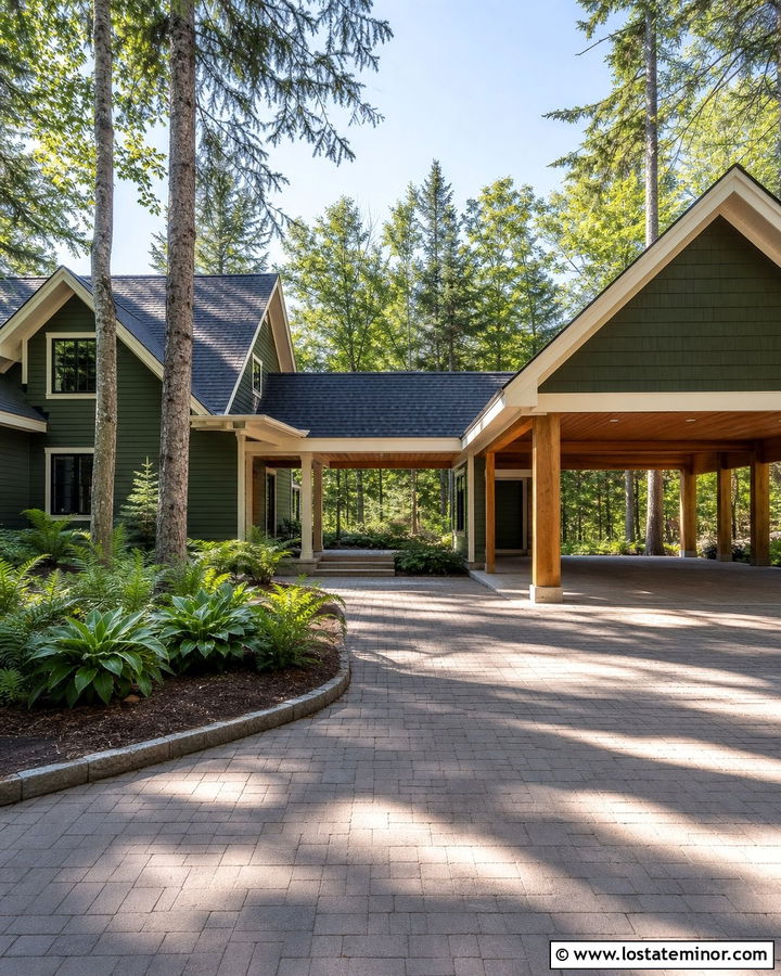 Moss Green House With Breezeway Carport - 30 Moss Green House Design With Carport Ideas