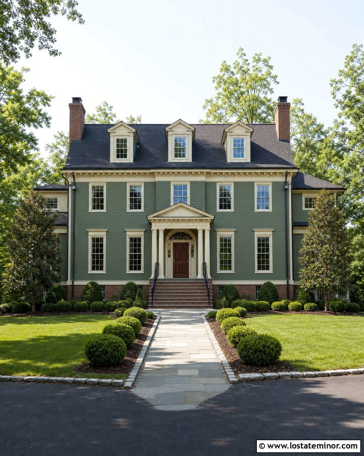 Moss Green House With Brick And Stone Steps - 30 Moss Green House Design With Steps Ideas