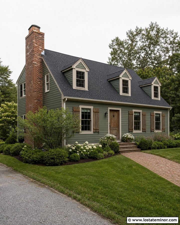 Moss Green House With Brick Chimney - 30 Moss Green House Design With Brick Accents Ideas